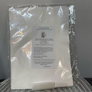 The Linen Lady Acid Free Archival Tissue Paper Pack of 25 Large Sheets NWT